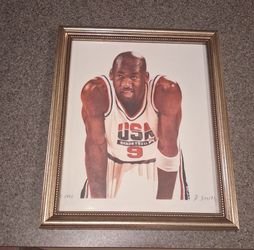 MICHAEL JORDAN Dream Team USA Framed Picture Gold Frame