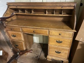 Large Vintage Roll Top Desk