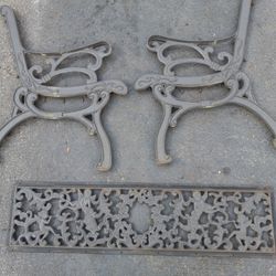 Antique Wrought-iron Bench,  Both Ends 
And The Back Rest