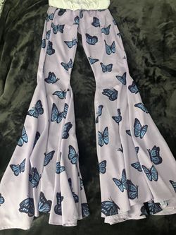 RARE Dollskill By Sugar Thrillz Butterfly 🦋 Bellbottoms Pants-XS