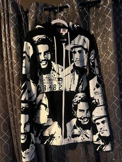Black & White Chapo asalli  Zip-Up Hoodie XXL
