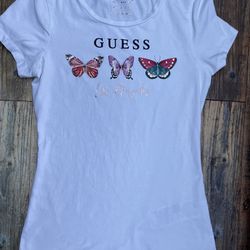 Guess White Los Angeles Print Tee