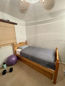 Twin Bed wooden with 2 Storage Drawers