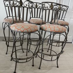 5 Iron Bar Stools (bar height) 