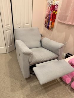 Pottery Barn Gray Fabric Recliner Chair