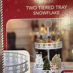 Snowflake 2 Tiered Tray (brand new) 