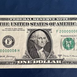 Rare Serial Number United States Dollar Bill