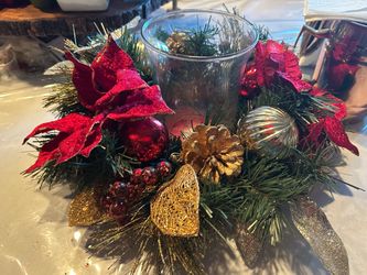 Christmas table candle decoration