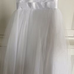 Girls White Dress And Veil Set