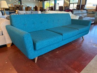 JOYBIRD Hughes Grand MCM Style Zenith Teal Sofa