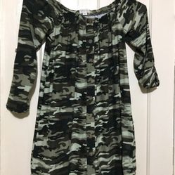 Ultra&flirt women’s camo shirt dress Small