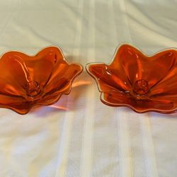 Mid Century Modern Viking Glass Epic Candle Holders