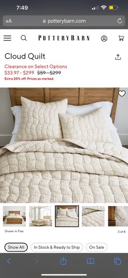 Pottery Barn Cloud Quilt (King/Cal King)
