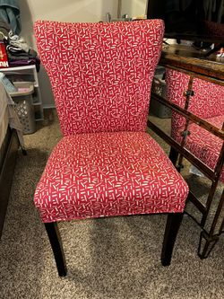 Red And White Accent Chair