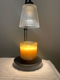 Combo Candle Warmer Lamp with 8oz soy wax organic candle customized hand cratted in USA •Timer Home Decor Birthday Gifts for Women Dimmable Candle War
