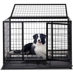 Large Dog Crate 42” With Lockable Wheels 
