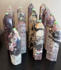 Pink Tourmaline Tower Collection – Natural Crystal Points (6–10 Inches)