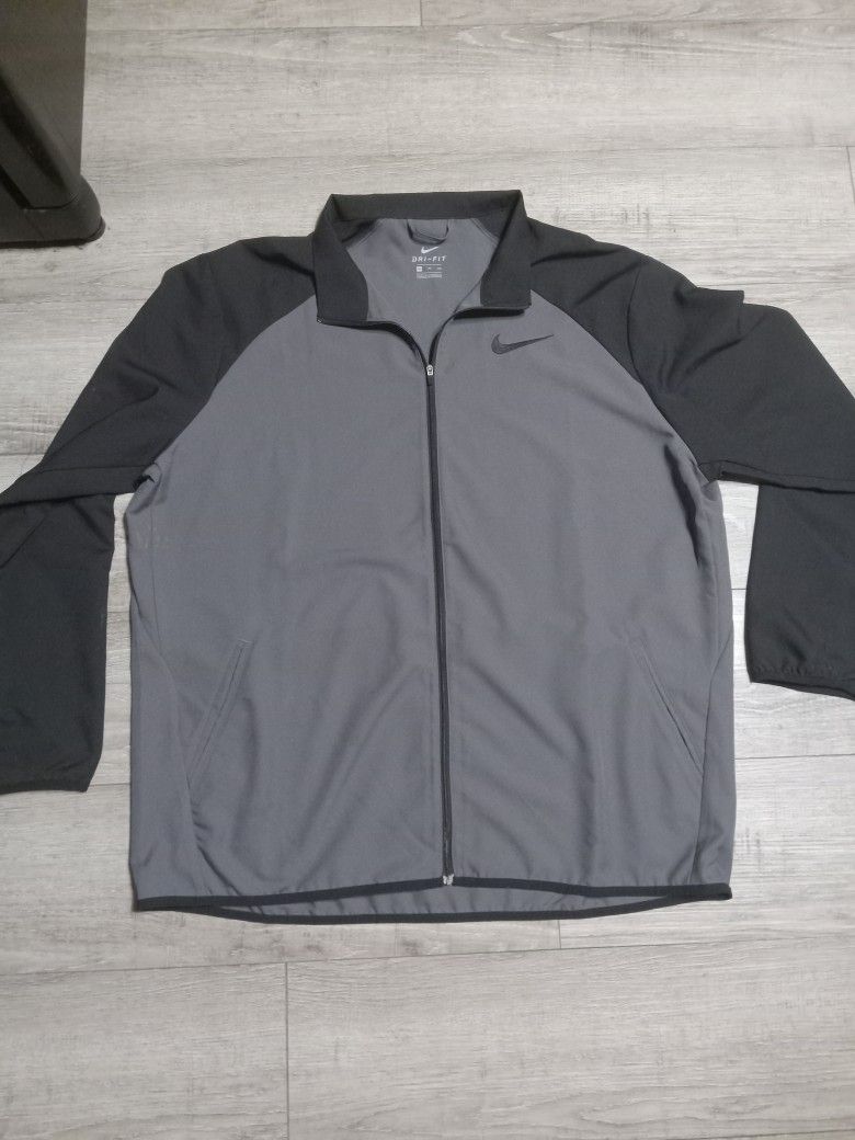 Nike Dri-fit Jacket Mens Size 2xl Gray & Black Excellent Condition