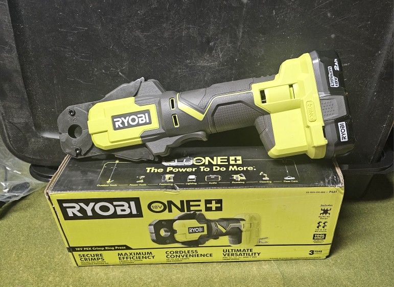 RYOBI ONE + 18V PEX CRIMP RING PRESS-& BATTERY- NEW!!