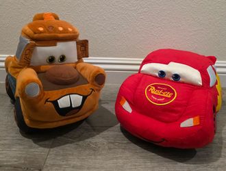 Disney Store Disney Pixar Cars Mater & Lightning McQueen Plush