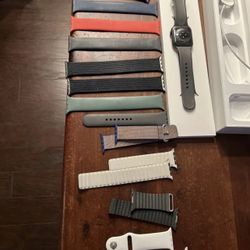 Apple Watch Series 6 Cellular Space Black Titanium 44mm with TONS OF BANDS!!