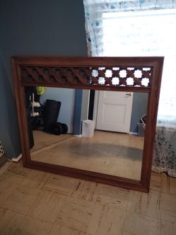 Brown dresser mirror