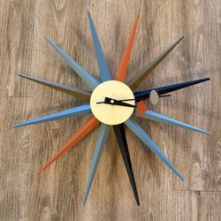 Starburst Mid Century Wall Clock