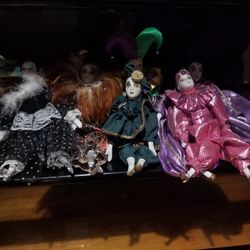 Jester/mardi Gras Porcelain Dolls