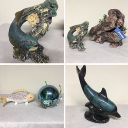 Fish Tank Decor & Fish/Dolphin Sculptures Decor • See All Photos (All 5 Items For $20)