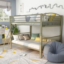 Full/Full Bunk Bed Frame Metallic Gold Full Metal