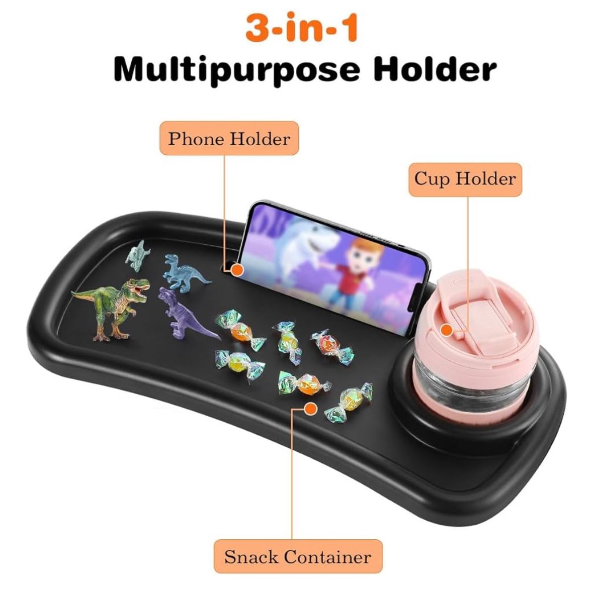 Universal Stroller Snack Tray, Stroller Cup Holder Organizer Tray for Snacks