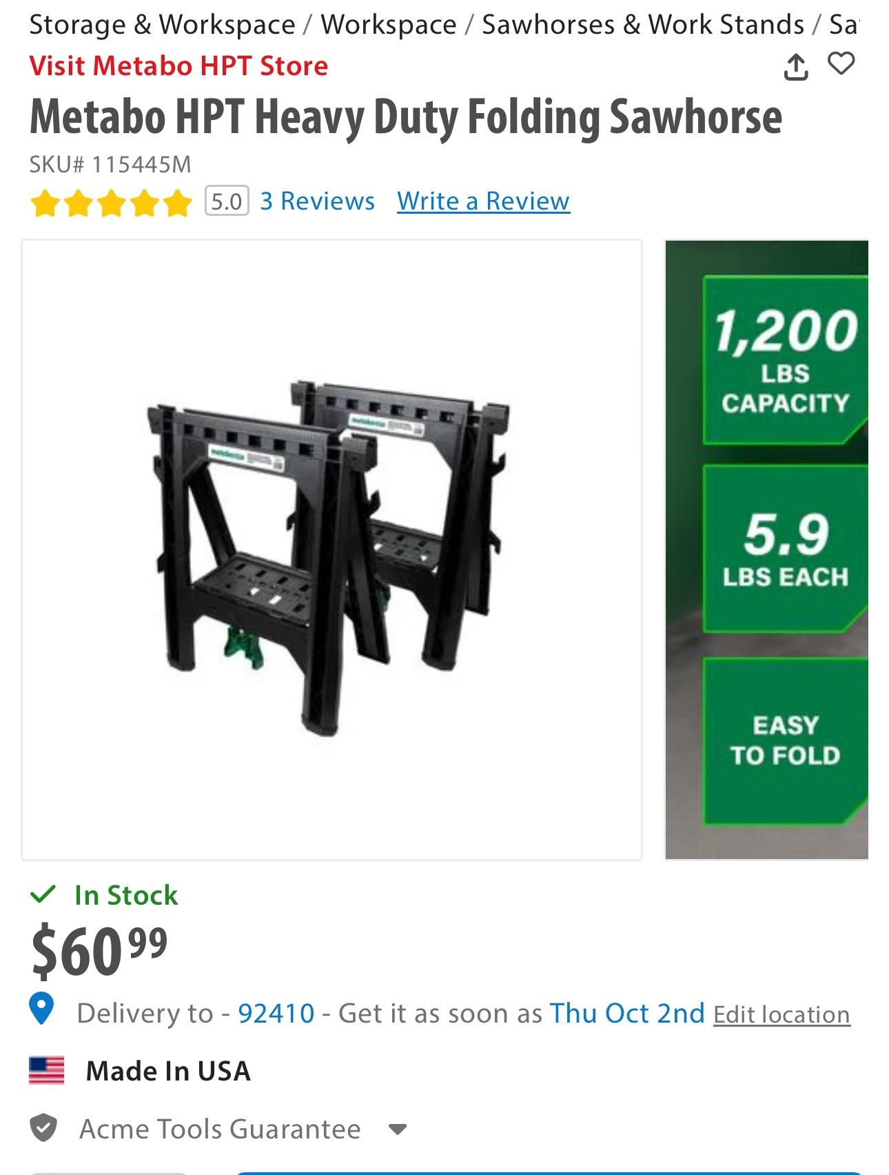 Metabo Sawhorse Stands