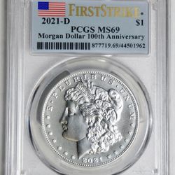 2021-D Morgan Silver Dollar '100th Anniversary" MINT STATE 69