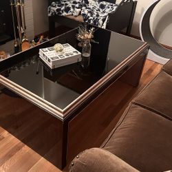 solid wood/glass coffee table