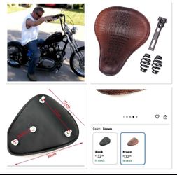 Bobber Motorcycle Solo Seat with Spring Mount Kit