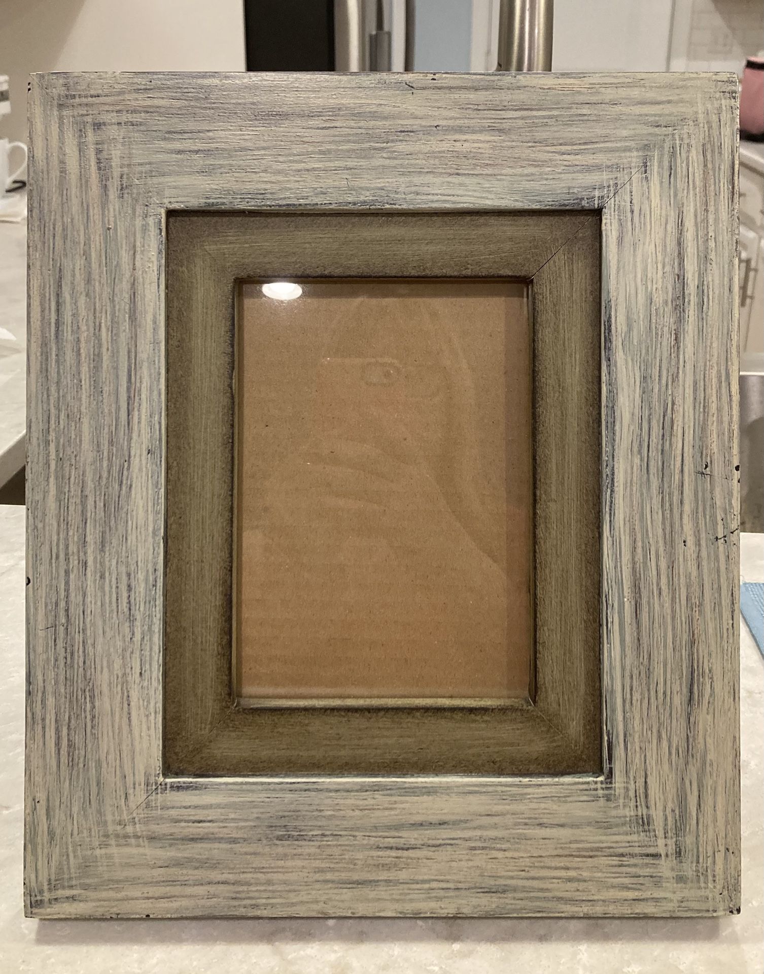 Solid Wood Picture Frame for 5” x 7” Photo. Overall dimensions of frame is 12.5” H x 10.75” - New
