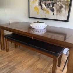 Adjustable Dining Room Table With Chairs And Bench