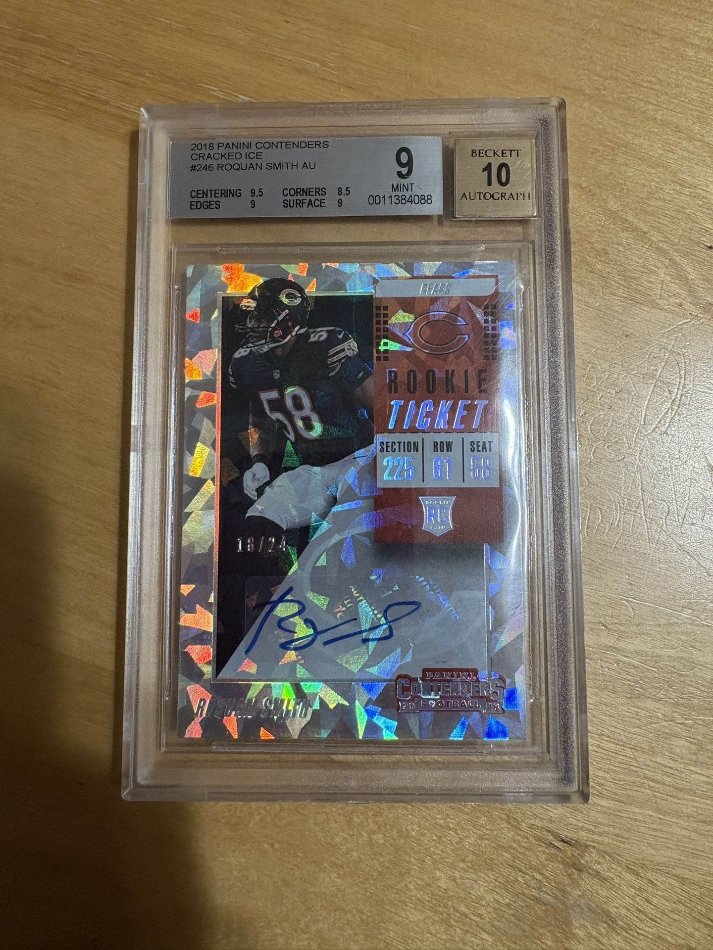 roquan smith contenders ice rookie ticket /24. Gem mint 9