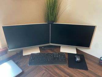 Dual HP 21” Monitors – Matching Pair