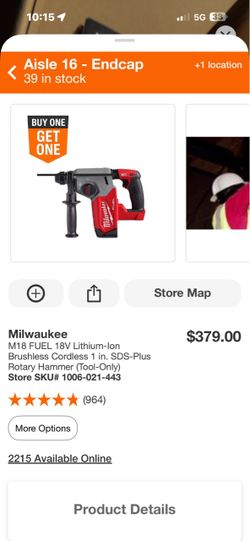 Milwaukee M18 FUEL 1 in. SDS-Plus Rotary Hammer