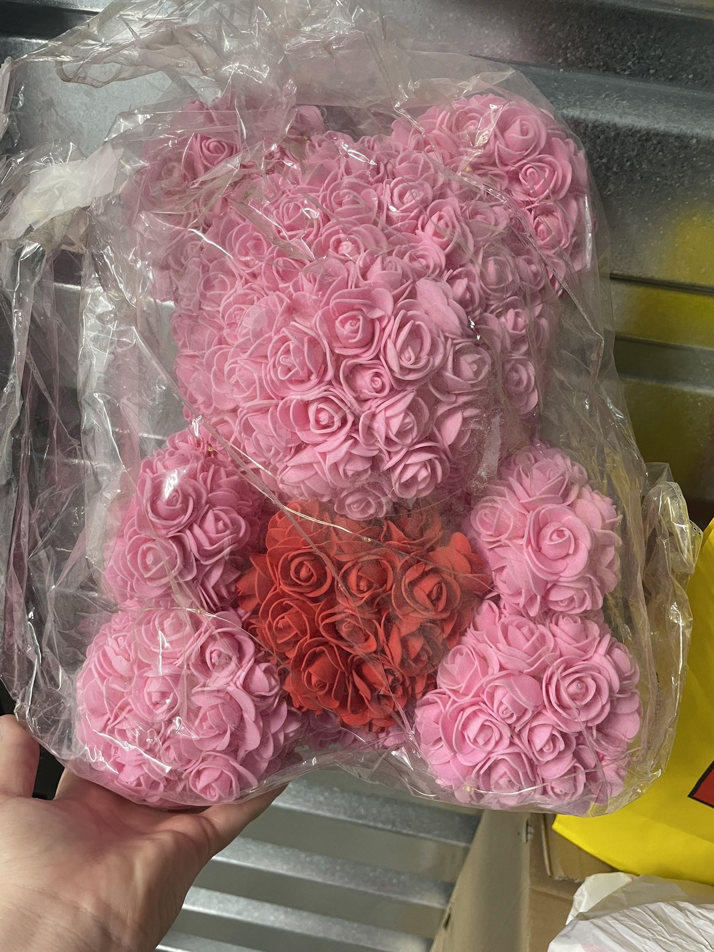 Pink Flower LED Teddy Bear