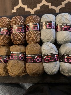 Estambre KuKu100 De Omega, 100 Gr. Colores Café, Gris Y Cocoa, $6.60 X Unidad De 100 Gramos.