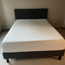Queen Bed Frame + Mattress + Cover