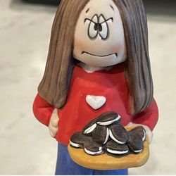 Vintage Figurine Ceramic Hand Painted Comic Cathy Guisewite Newspaper Nostalgic