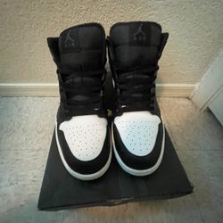 Air Jordan 1 Mid, Black/iron Grey-white Noir/blanc/Gris Fer 