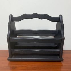 Vintage Farmhouse Wood Magazine Rack Holder Storage Organizer