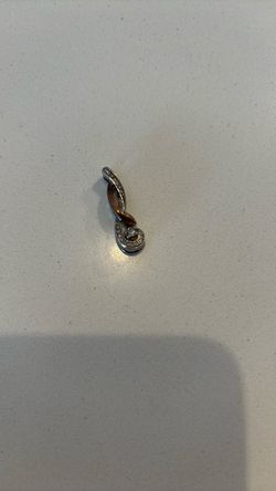 Two-Tone Diamond Swirl Pendant