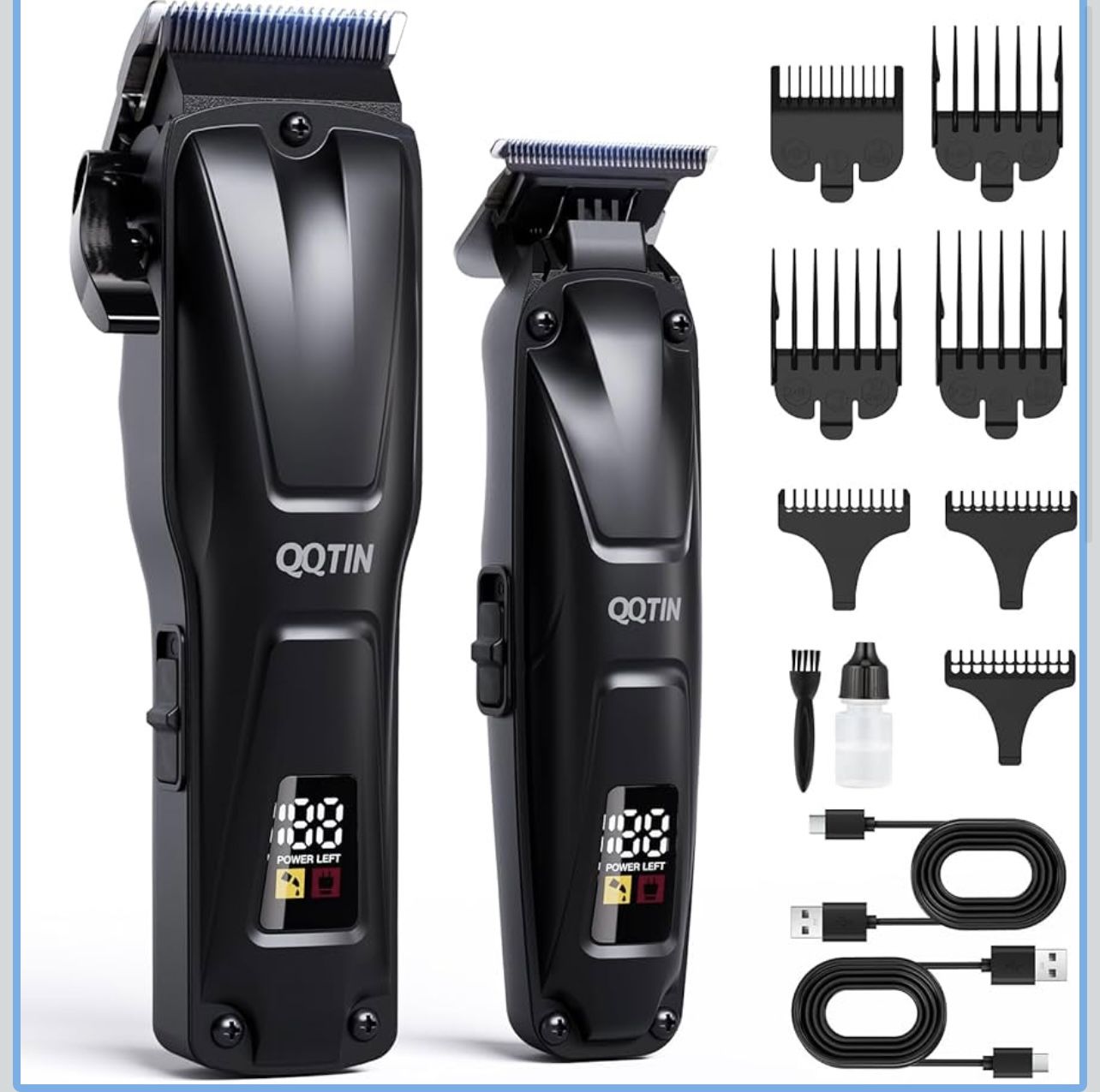 Hair Clippers for Men Professional, Cordless Electric Hair Trimmer with Fast Charging Port, Up to 5 Hours Runtime Hair Cutting Kit, Barber & Home Clip