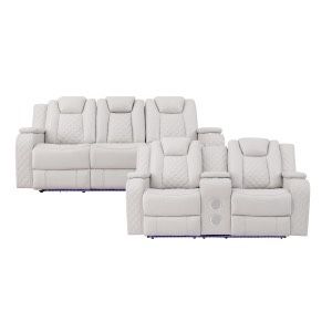 Transformer Sofa And Loveseat Bluetooth Speakers LED Lights , Power Recliners , USB Ports.Available In Black Or Red