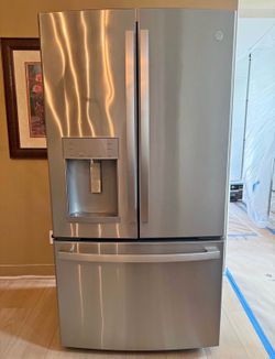 GE Stainless Steel French Door Refrigerator - Deep Cleaned-Perfectly